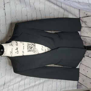 Tahari Black Pinstriped Blazer Size 4